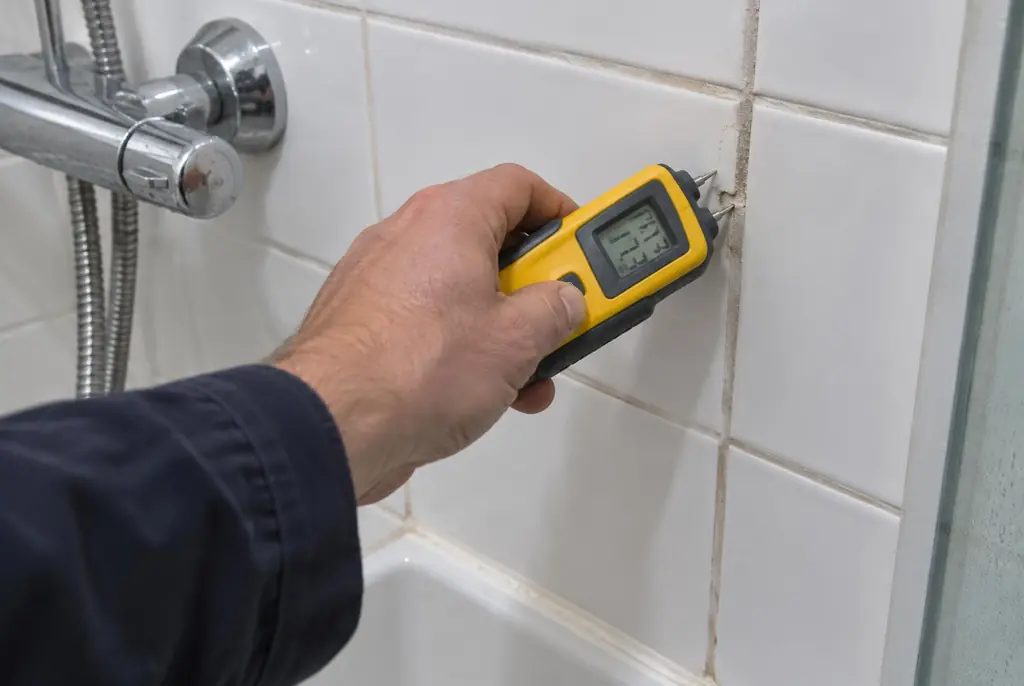 Lekdetectie Cothen – vochtmeter op badkamertegels bij de douche